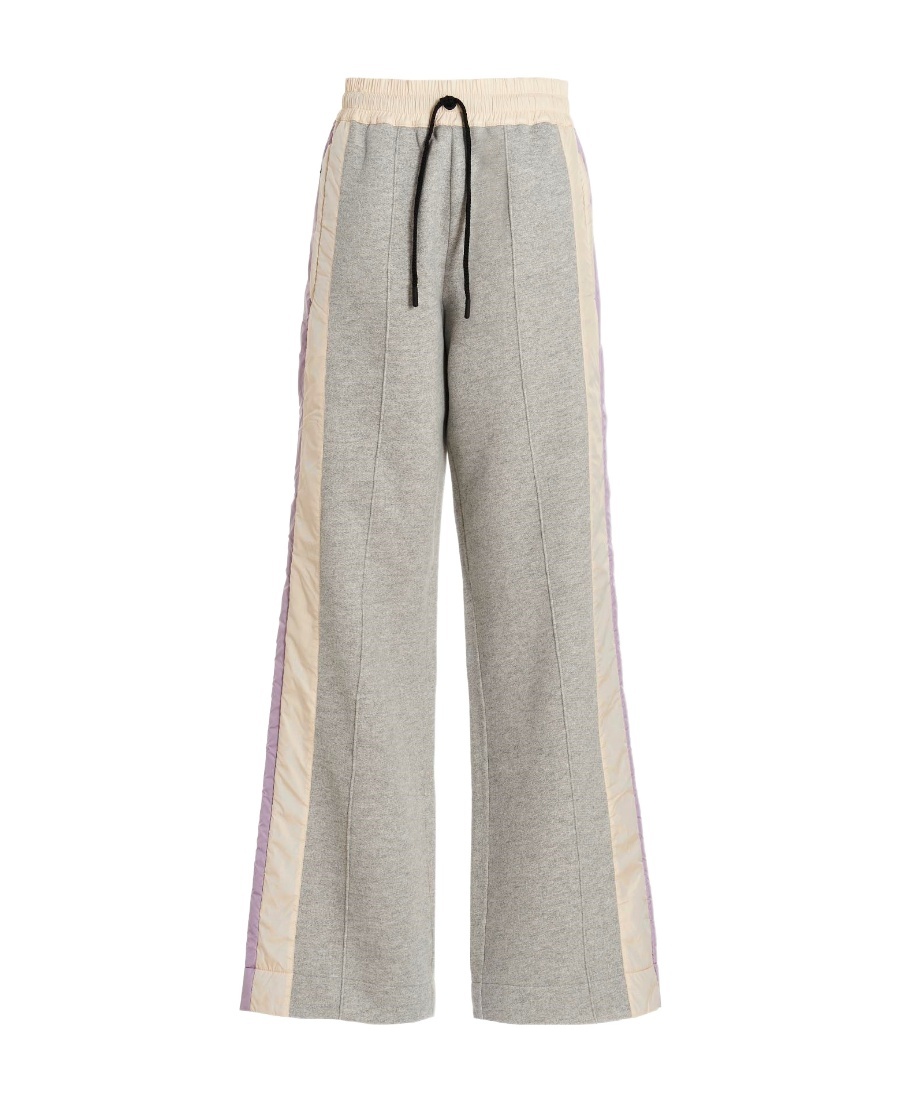 Moncler Side-stripe Wide Leg Track Pants In Gray