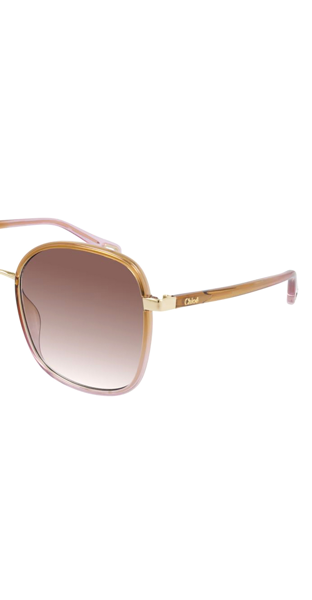 Chloé Franky Oversized Square-frame Sunglasses In Nude