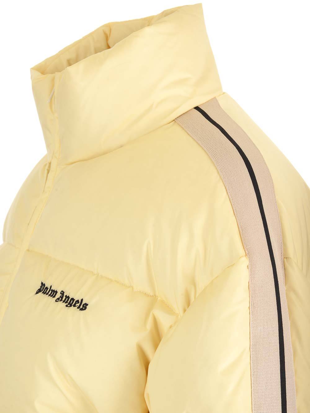 Shop Palm Angels Logo-embroidered Puffer Jacket In Nude