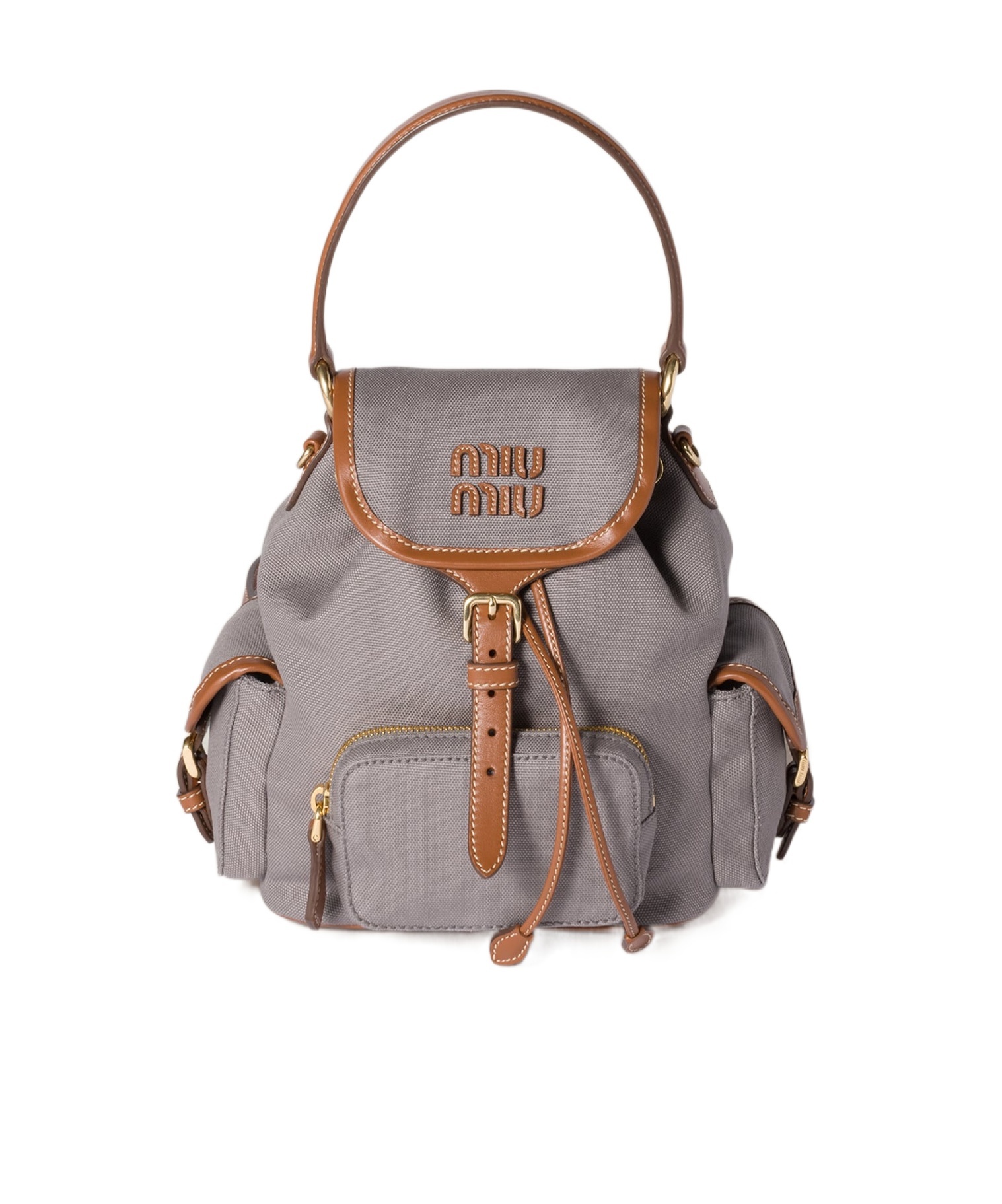 Miu Miu Canvas And Leather Backpack