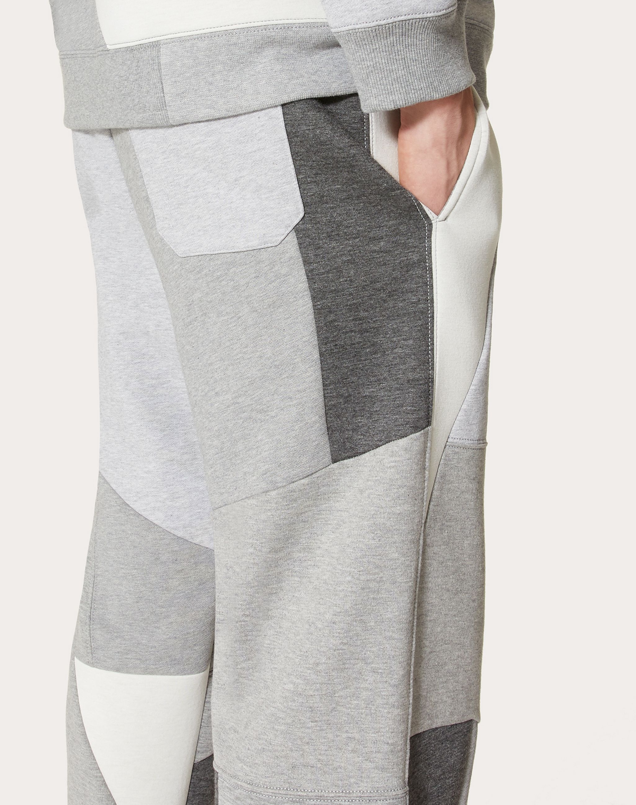Valentino Vltn Logo-print Patchwork Track Pants In Gray