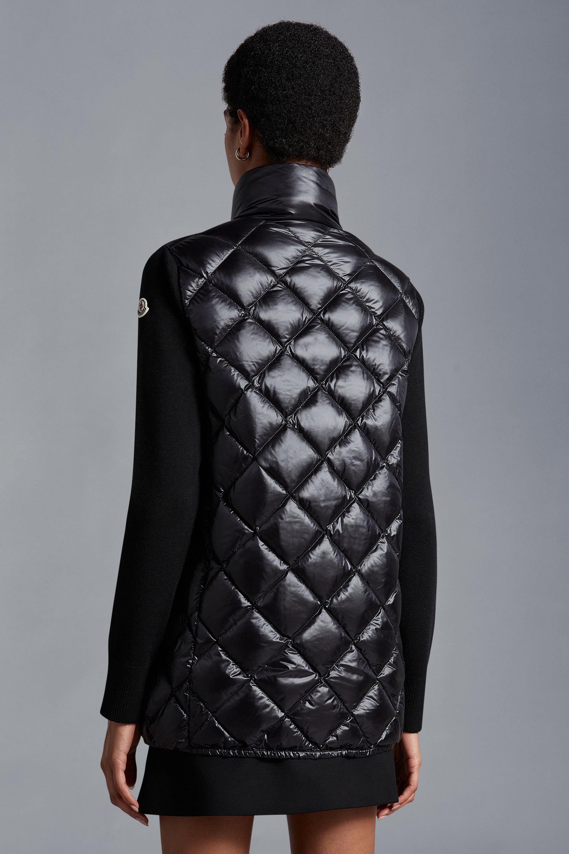 Moncler Diamond Quilted Down Jacket Puffer Jackets Black In Black