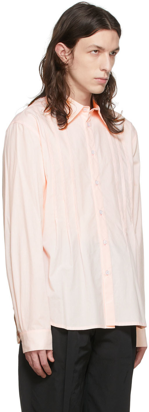 Shop Molly Goddard Logo Lapel Long-sleeved Shirt In Pink