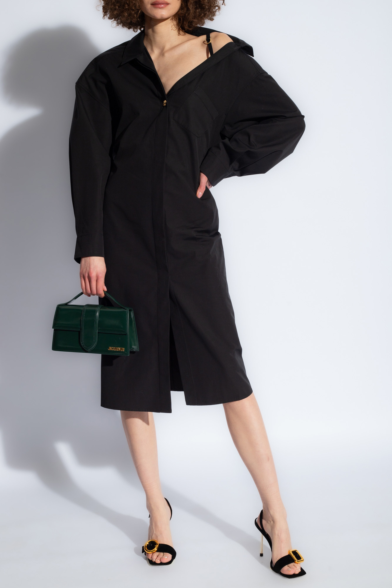 Jacquemus Woman Midi Dress Black Size 8 Cotton