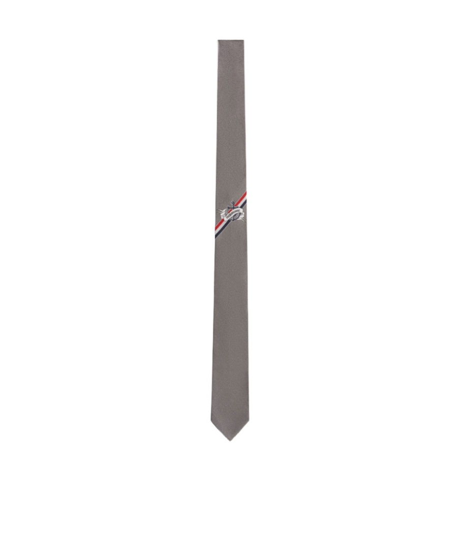 THOM BROWNE ANCHOR-EMBROIDERED SILK TIE