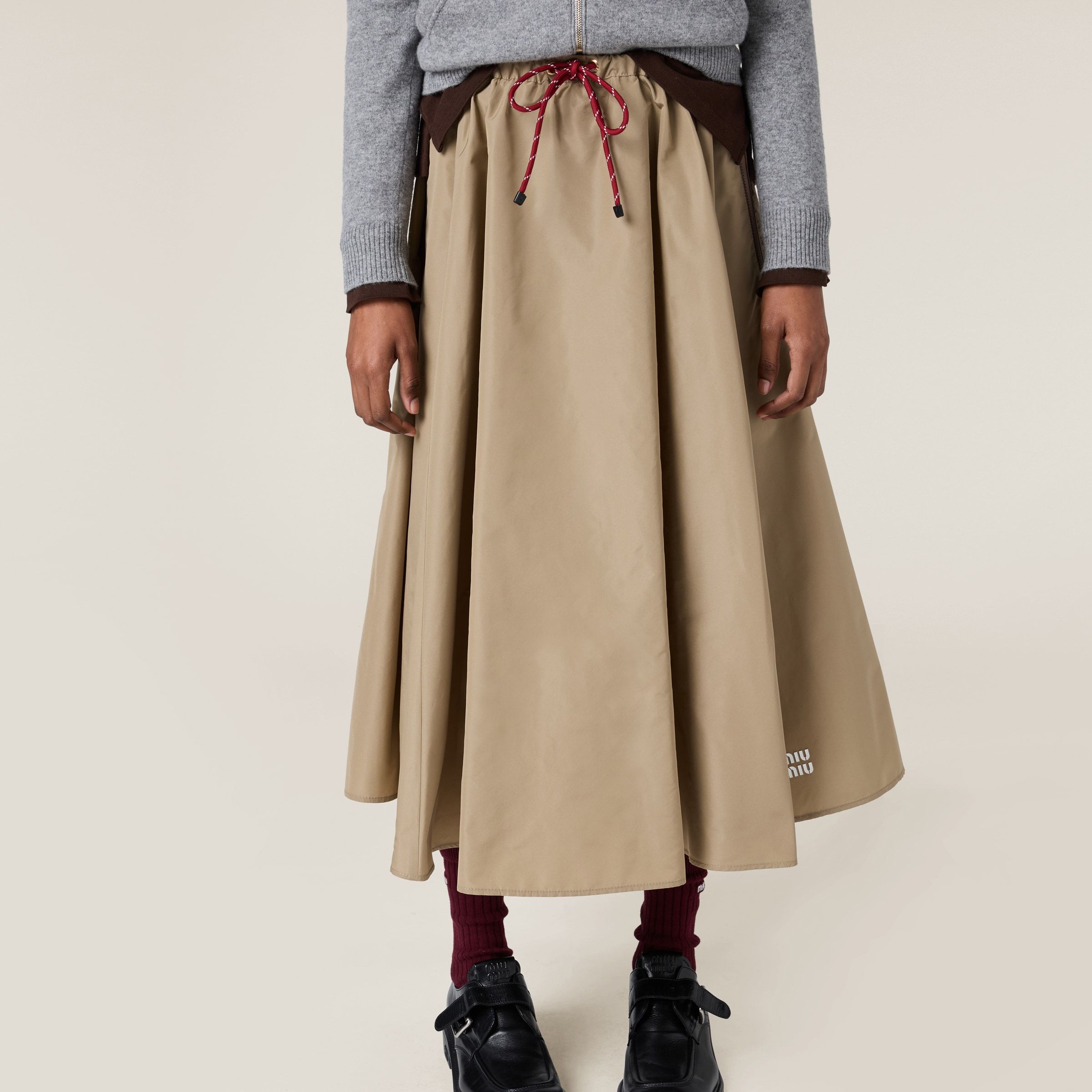 Miu Miu Drawstring Skirt In Brown