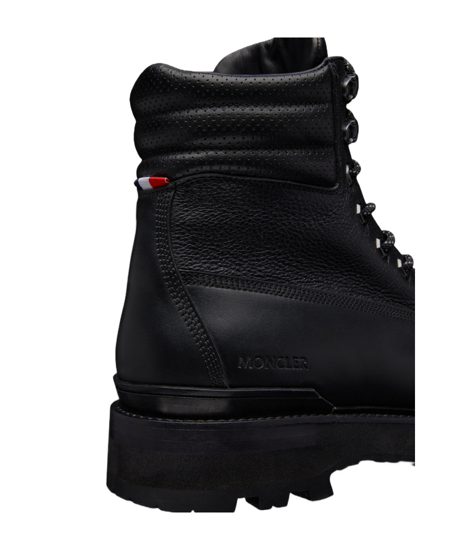 Moncler Peka Lace-up Leather Boots In Black