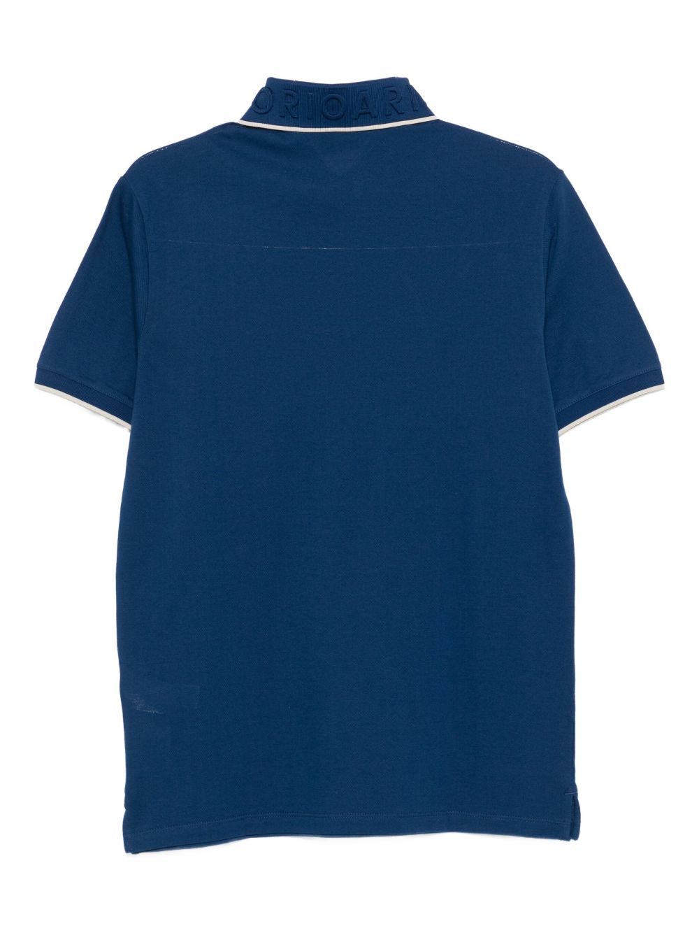 Emporio Armani Logo Cotton Polo Shirt In Blue