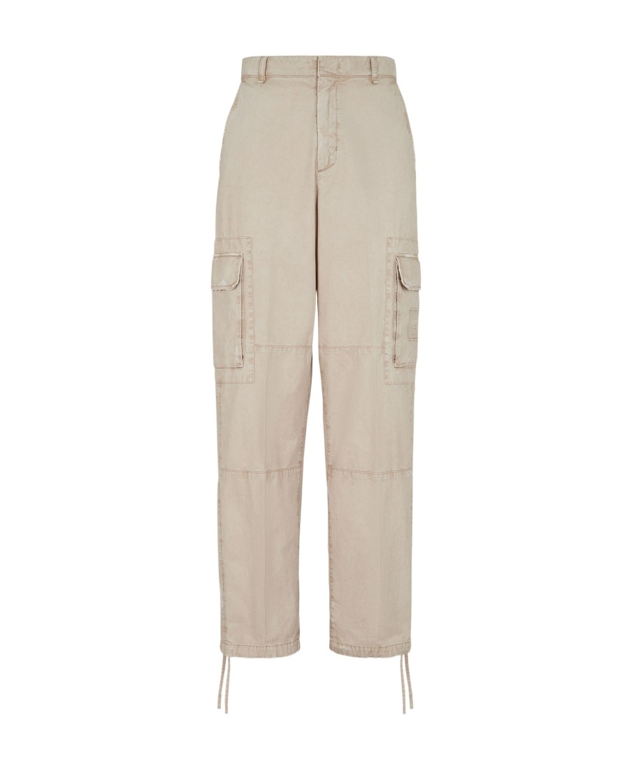 Fendi Logo-patch Wide-leg Trousers In Brown