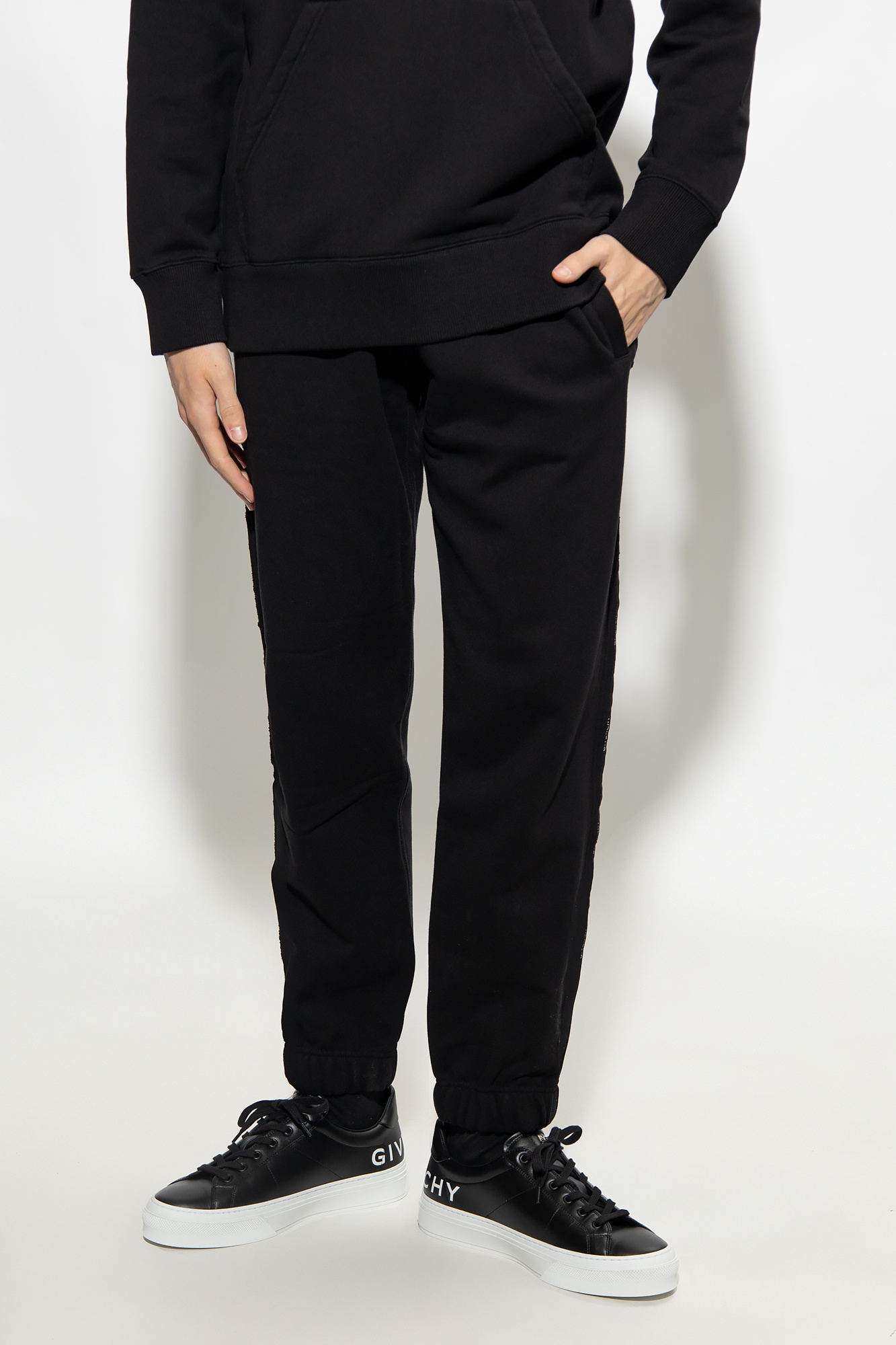 Givenchy Logo Tape Sweatpants In Black