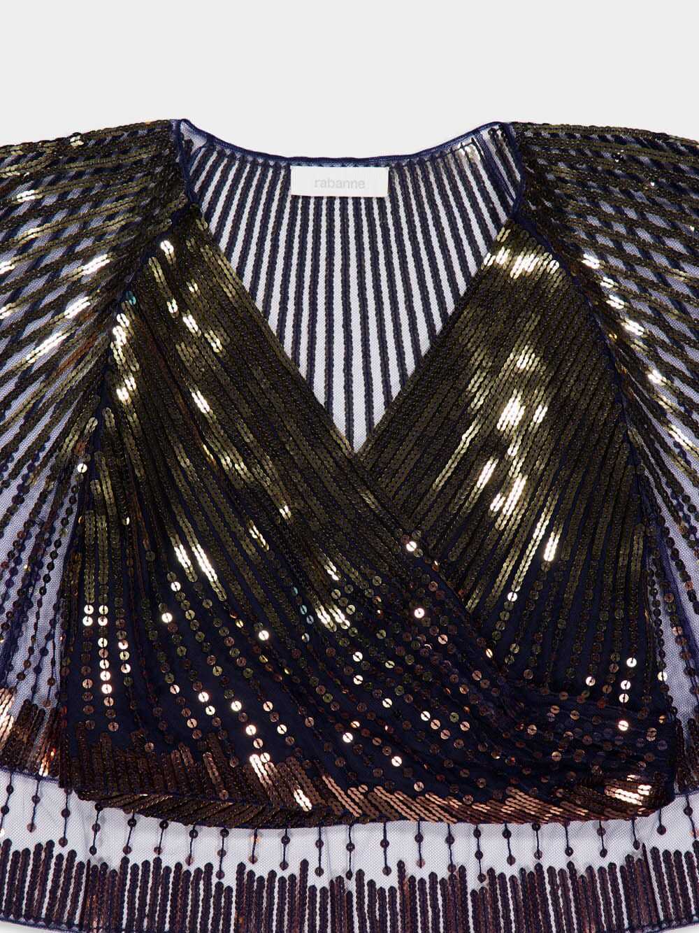 Rabanne Sequined Crop Top In Black