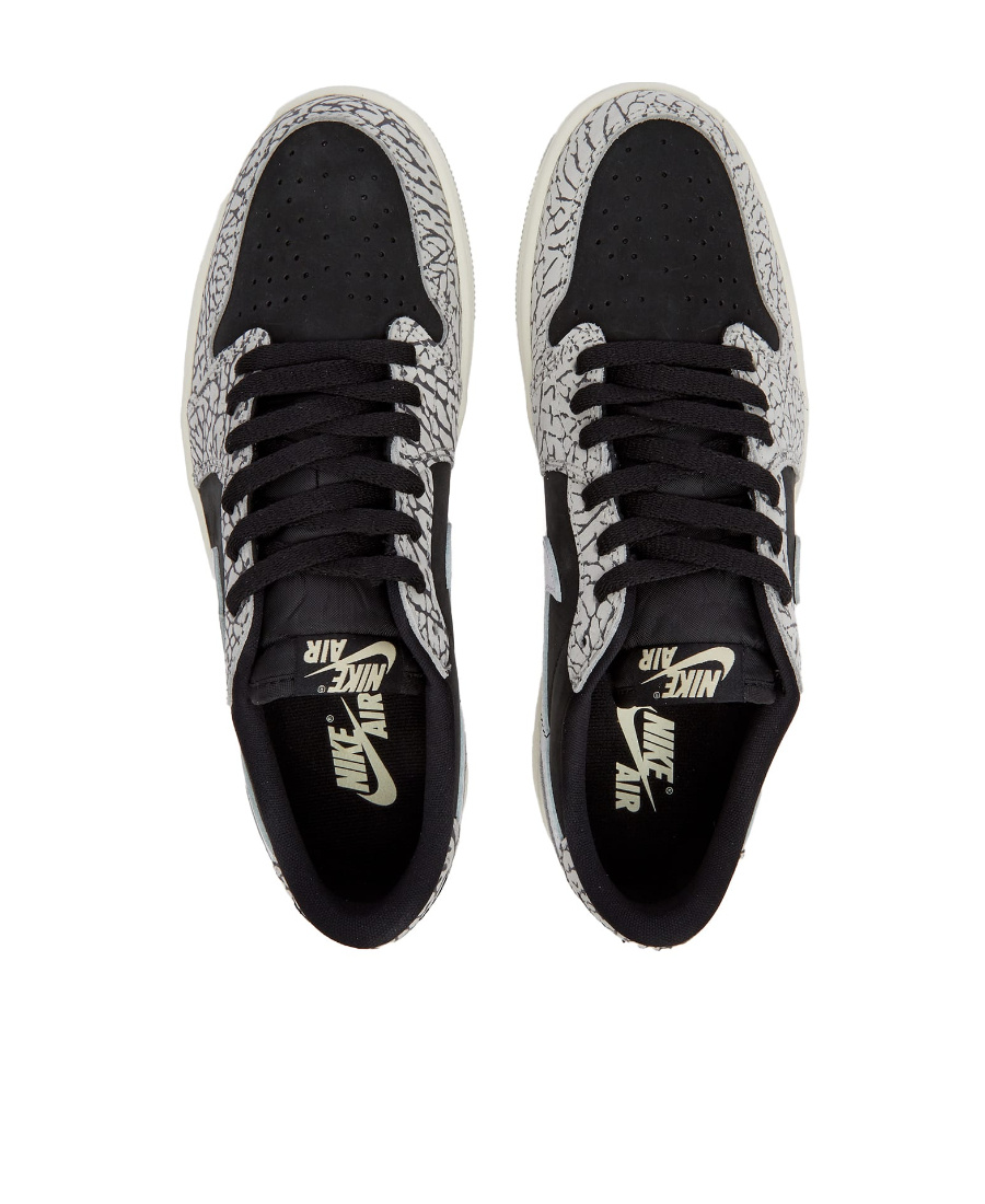 Nike Womens Black Grey White Air Jordan 1 Low Leather Low-top Trainers In Gray