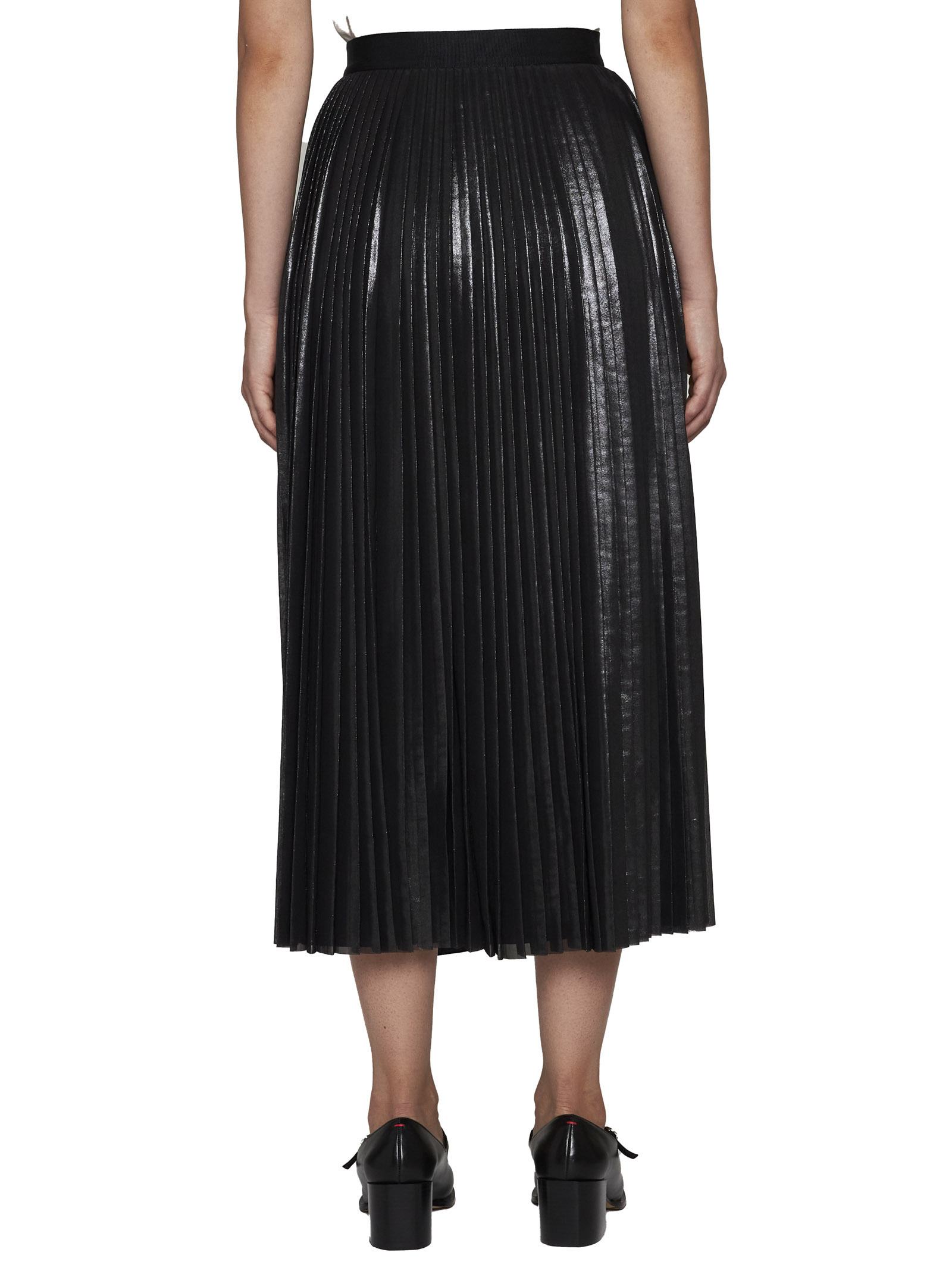 Fabiana Filippi Elasticated Waistband Pleated Midi Skirt In Black