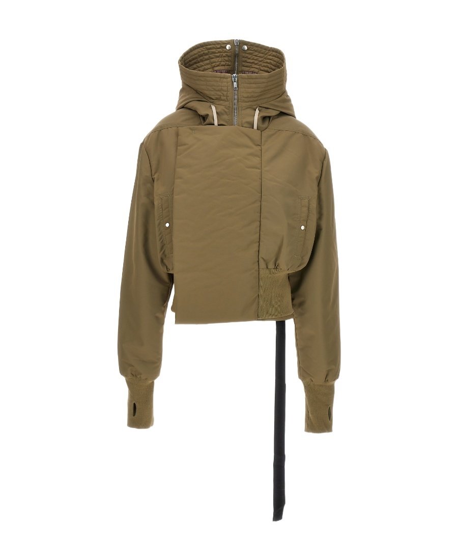 Rick Owens Extra-long Sleeve Parka Jacket In Green