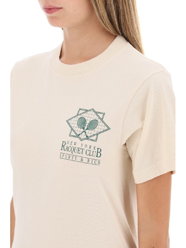 Sporty And Rich T-shirt With Round Neck And Short Sleeves In White