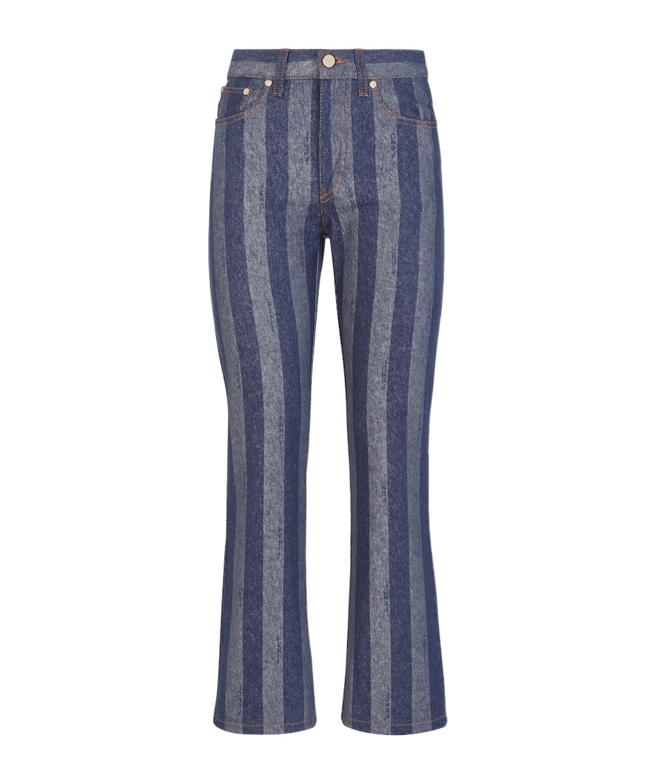 FENDI STRIPED CROPPED JEANS 