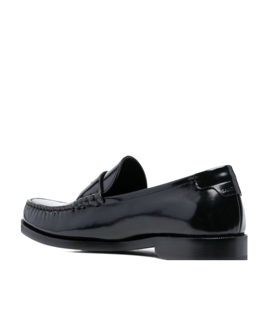 Saint Laurent Monogram Penny Loafers In Calf Leather In Black