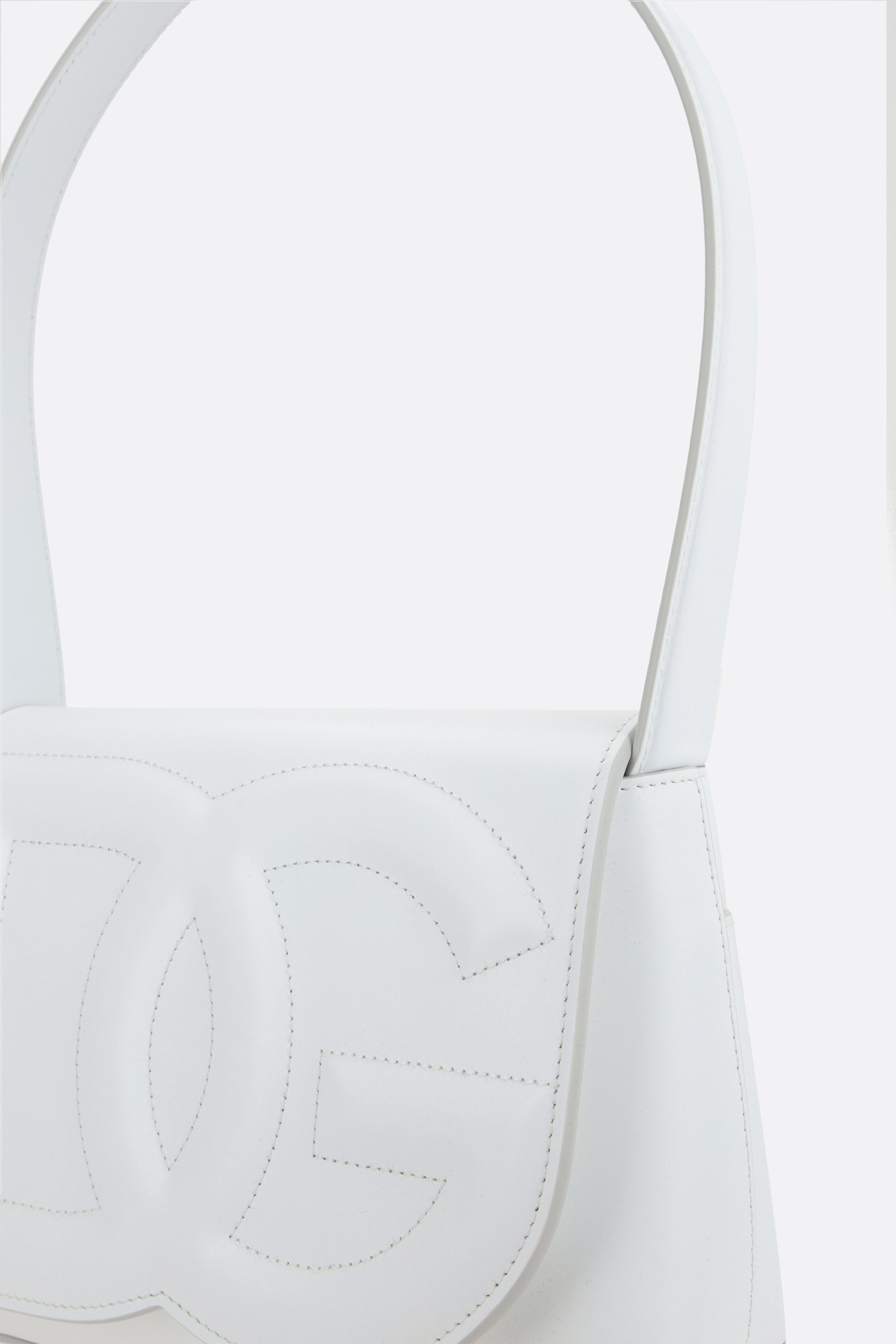 Dolce & Gabbana Logo-embossed Leather Shoulder Bag In White