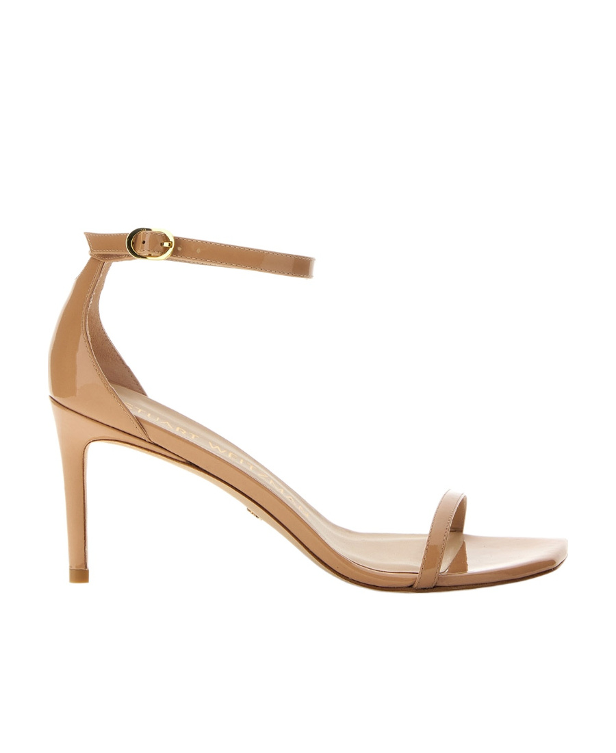 Stuart Weitzman , Nudistcurve 75 Sandal, Last Chance, Adobe, Patent In Nude