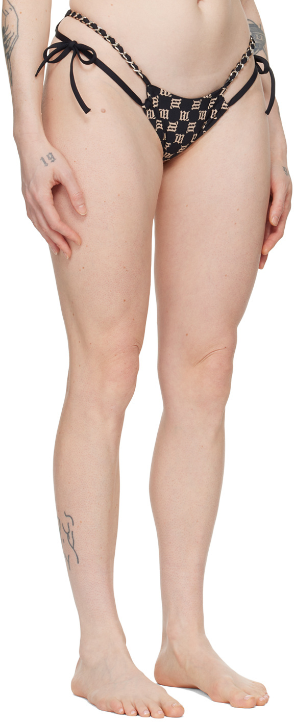Misbhv Ssense Exclusive Black Monogram Bikini Bottom In Black