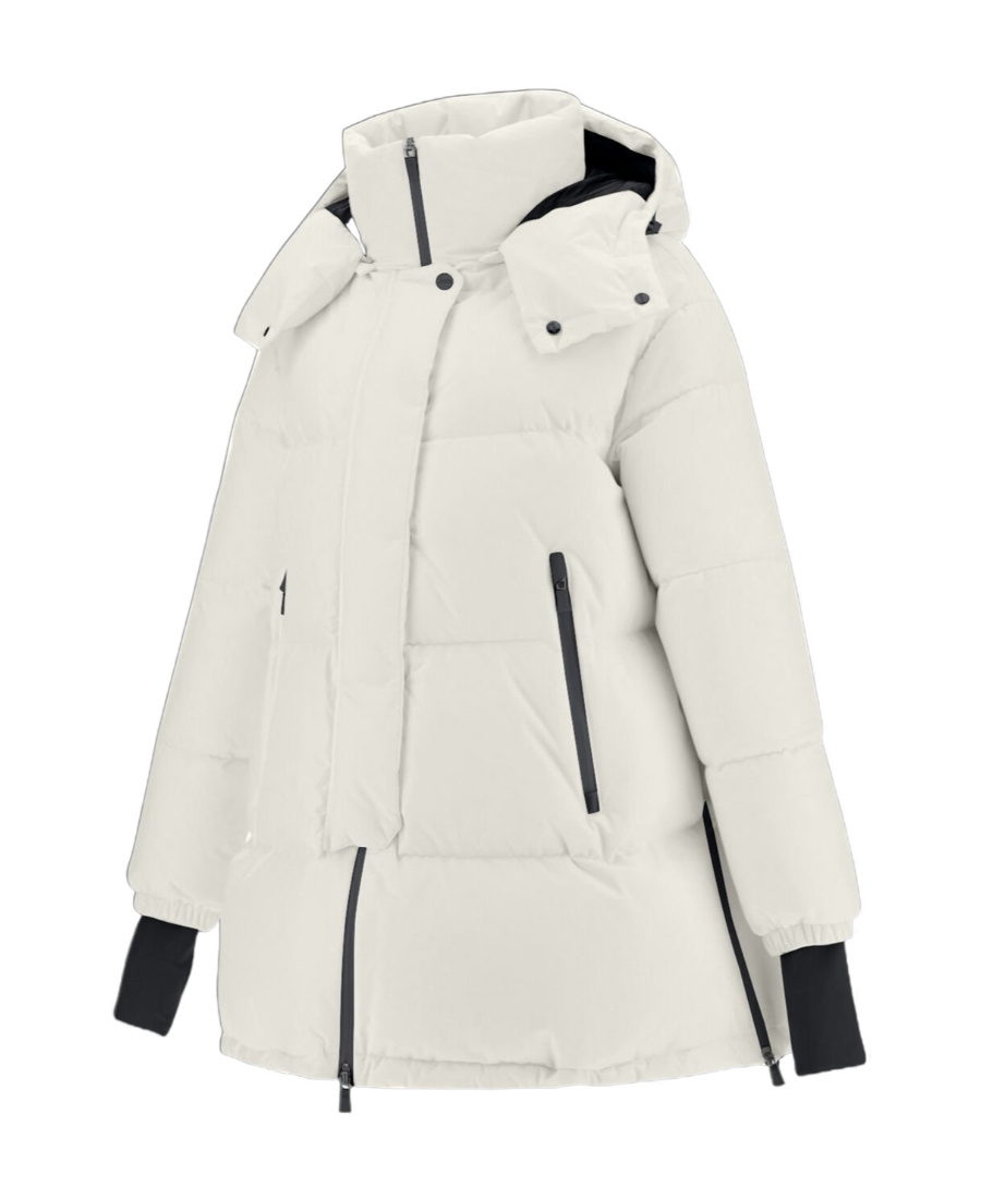 Herno Hooded Feather-down Padded Coat In White