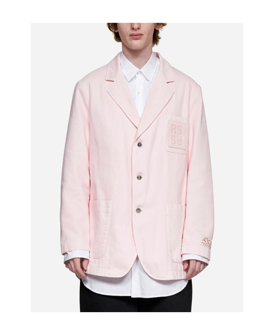 Raf Simons Denim Suit Jacket In Pink