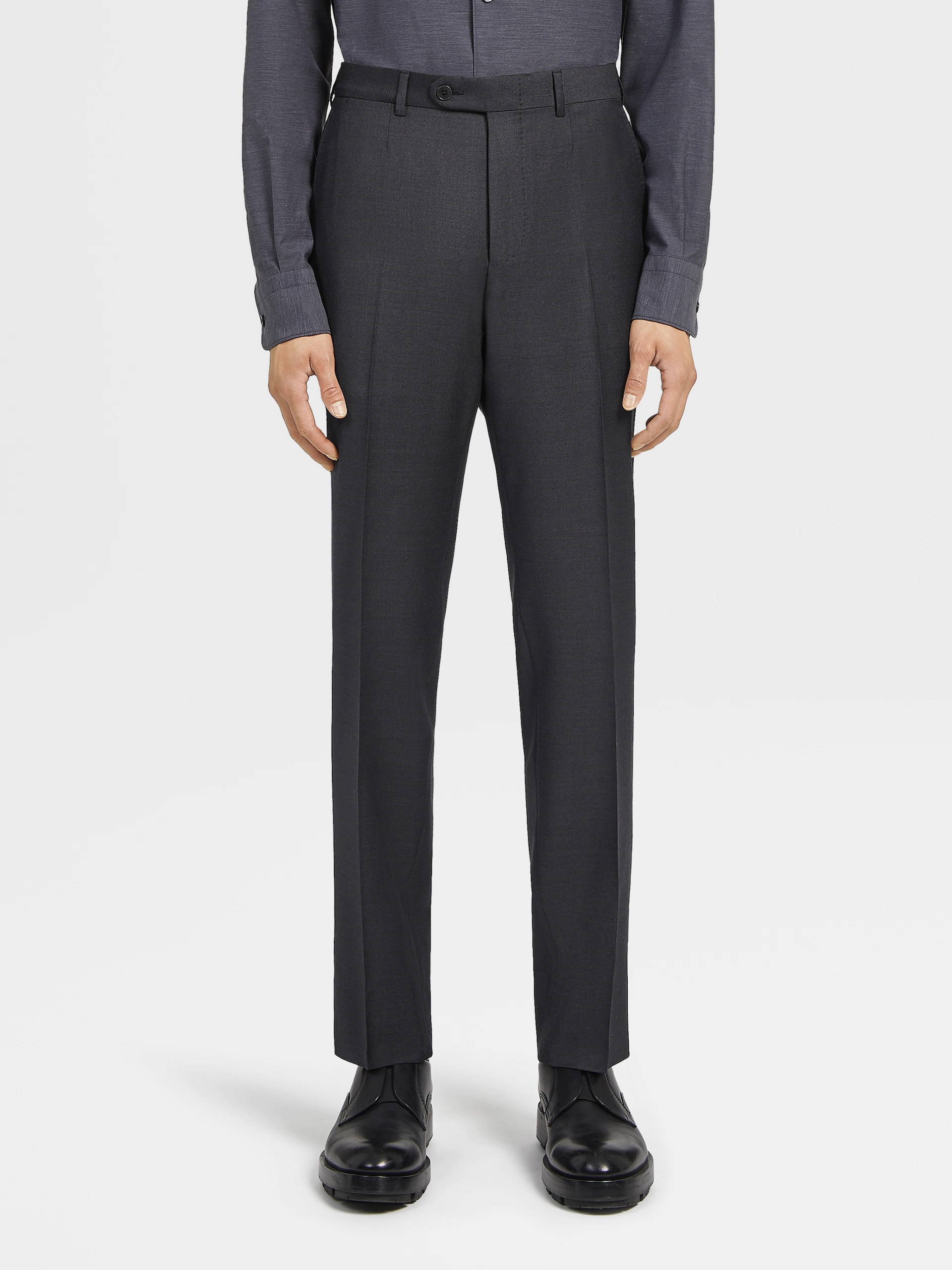 Zegna Slim-cut Single-breasted Suit In Black