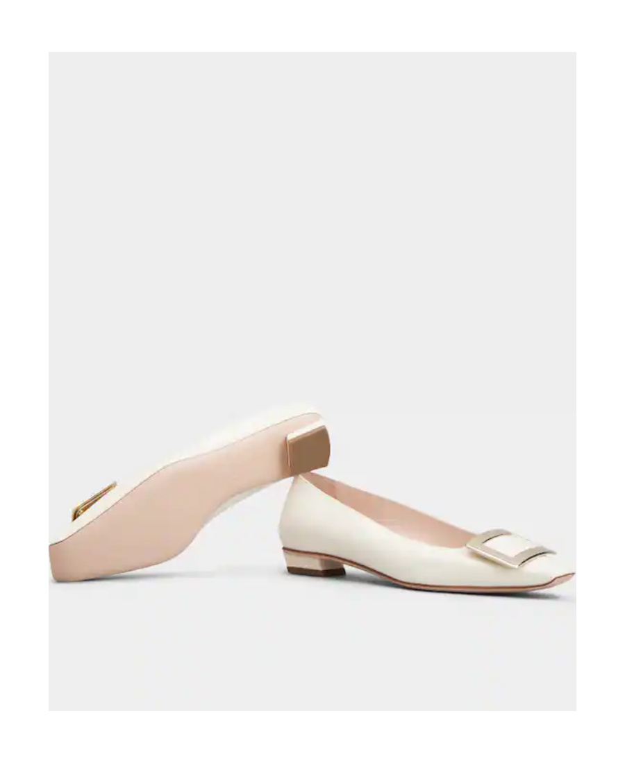 Roger Vivier Belle Vivier Ballet Flats In Nude