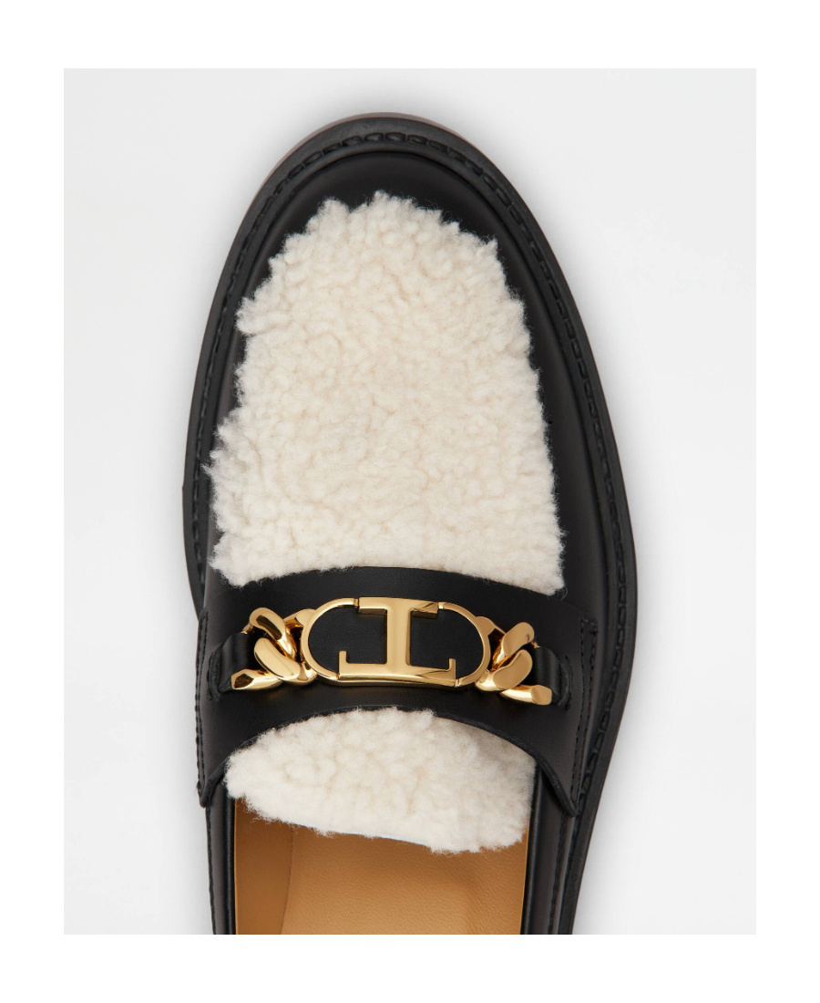 Tod's Woman Loafers Black Size 8 Leather In Multicolor