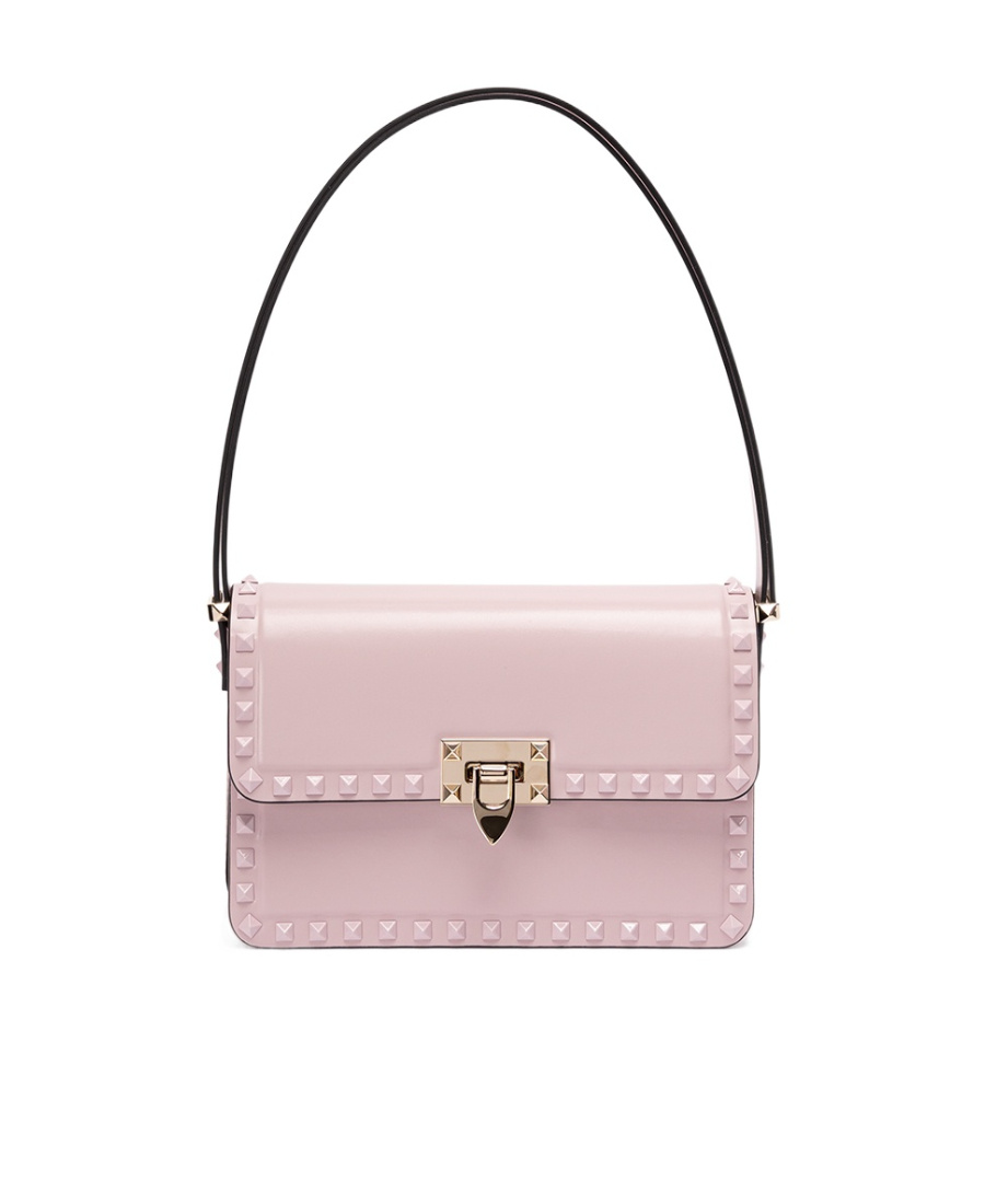 Valentino Rockstud23 Shoulder Bag In Smooth Leather In Pink