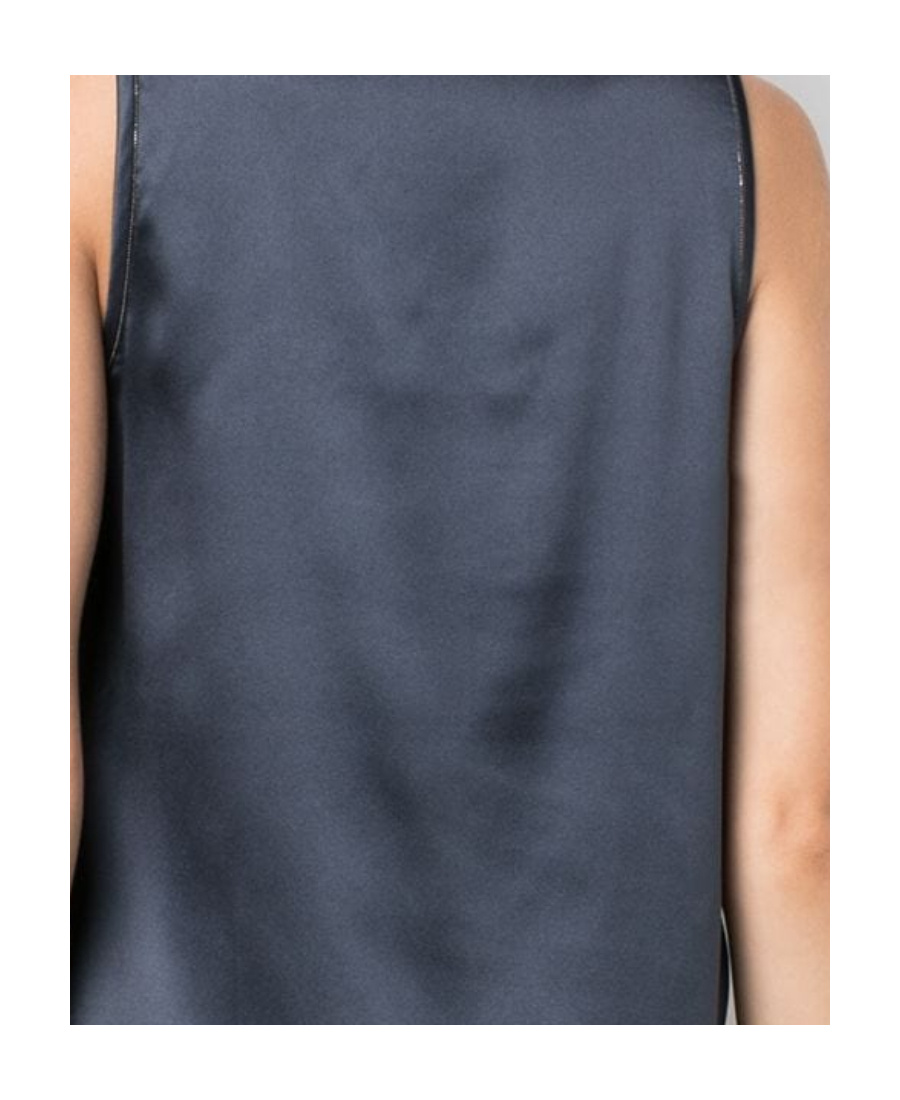 Brunello Cucinelli Silk Tank Top In Blue