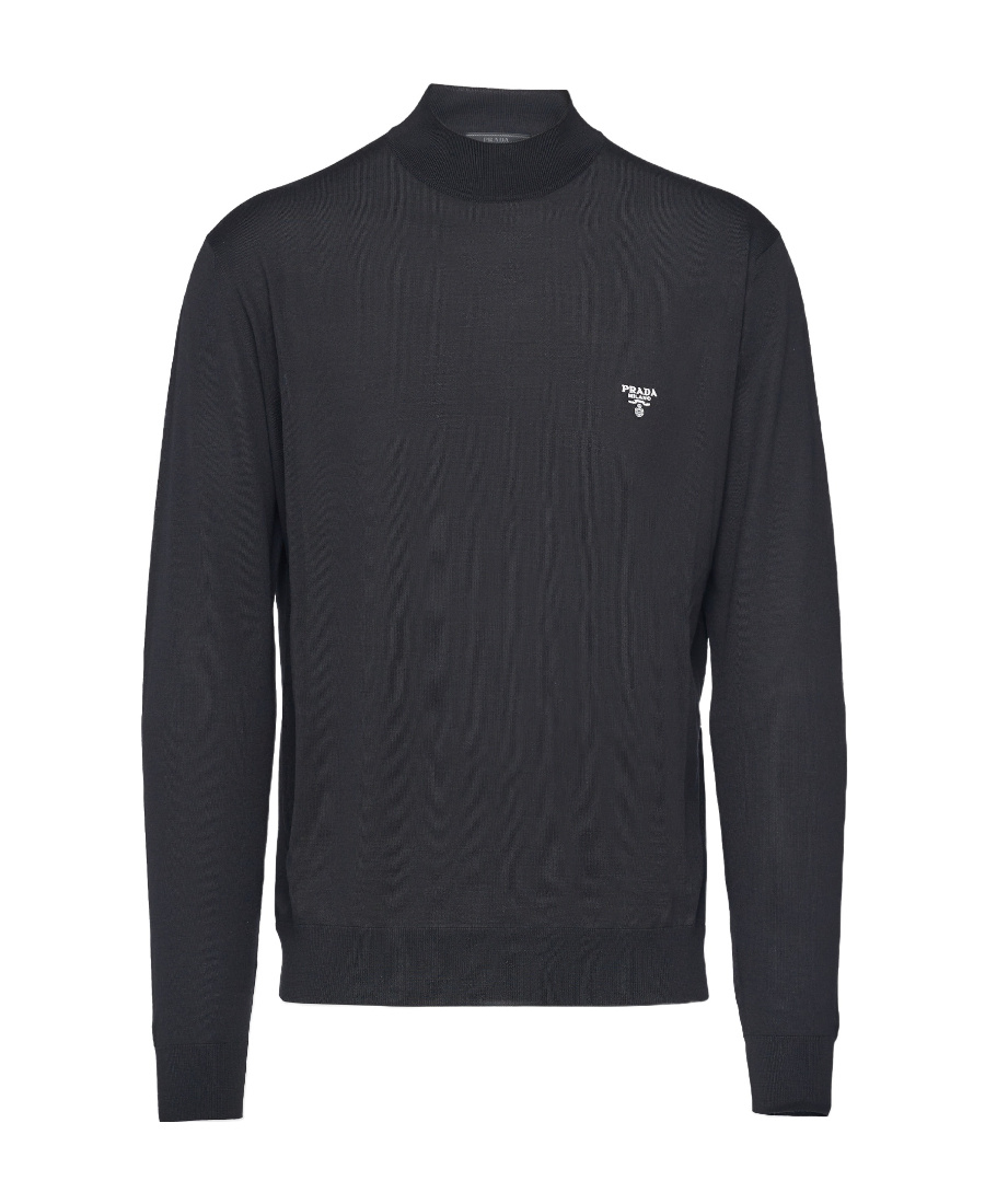 Prada Wool Turtleneck Sweater In Black