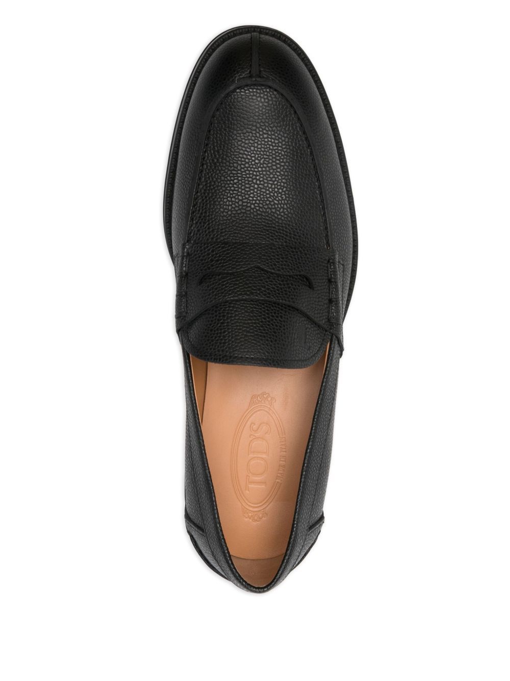 Tod's Round Toe Loafers In Black