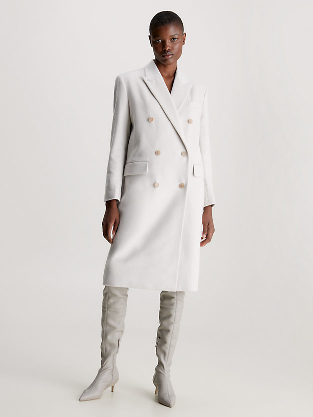 Shop Calvin Klein Double-breasted Coat In White