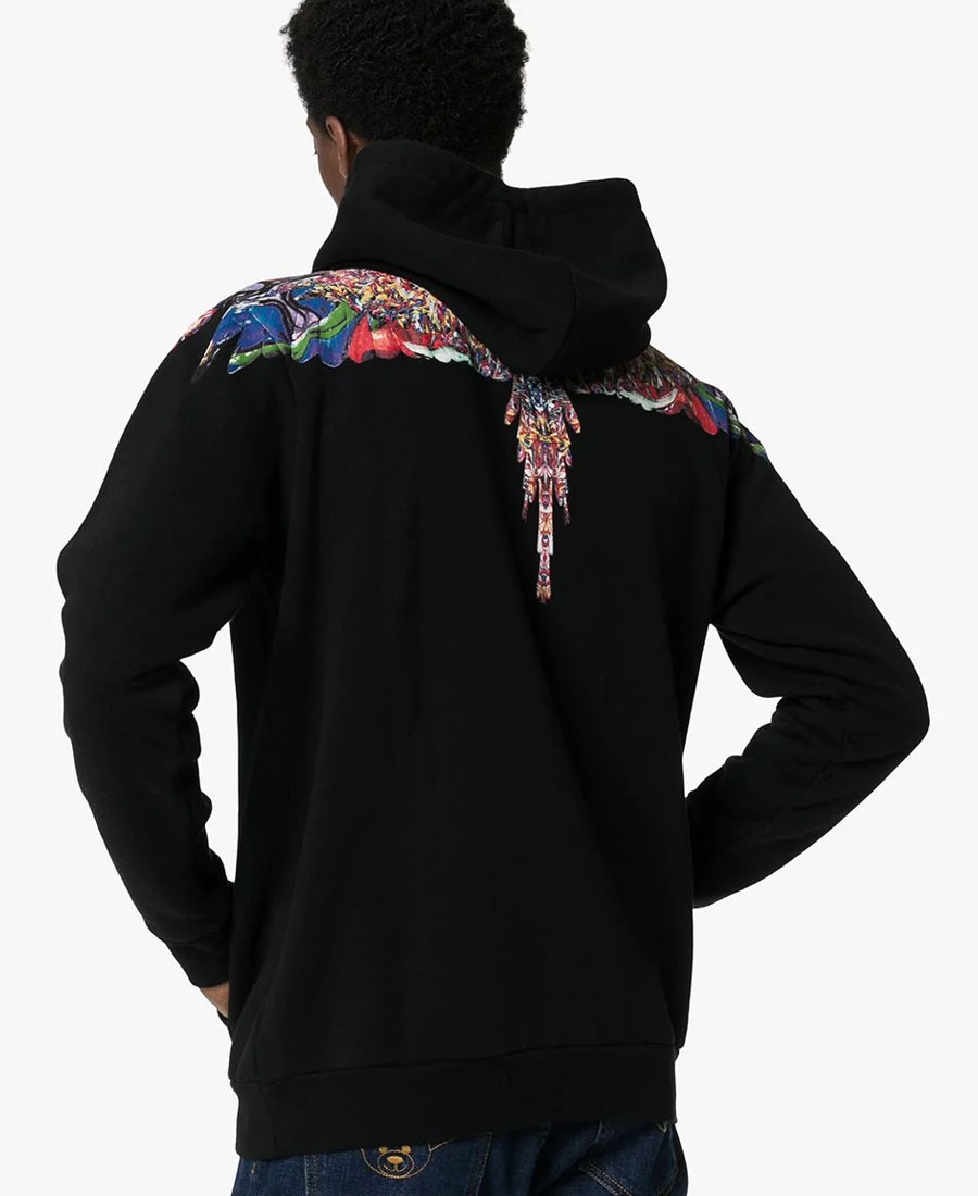MARCELO BURLON COUNTY OF MILAN WING PRINTED HOODED SWEATER
