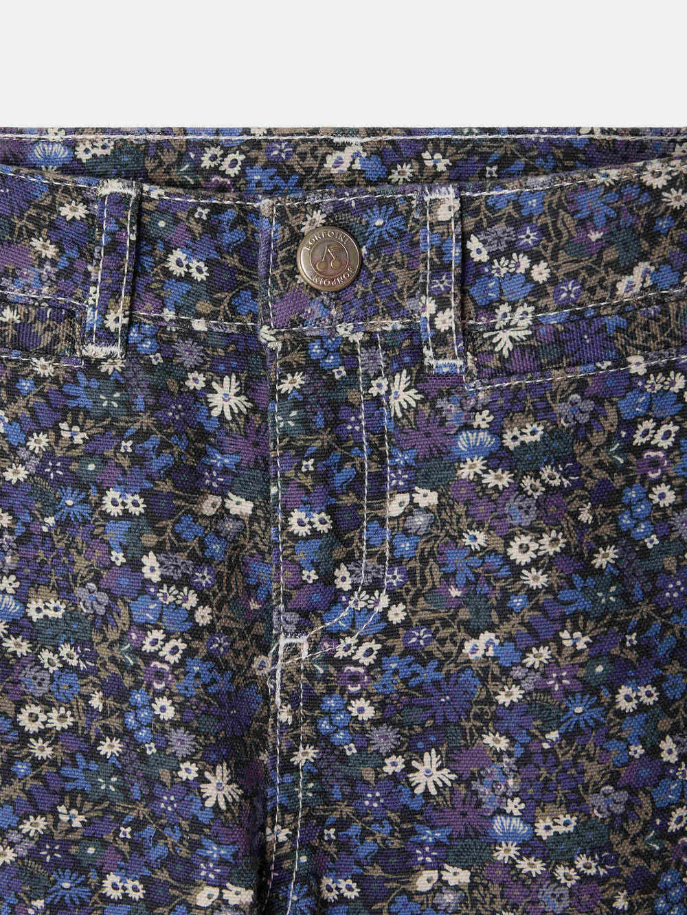 Shop Bonpoint Gersande Flared Pants With Liberty Print In Gray