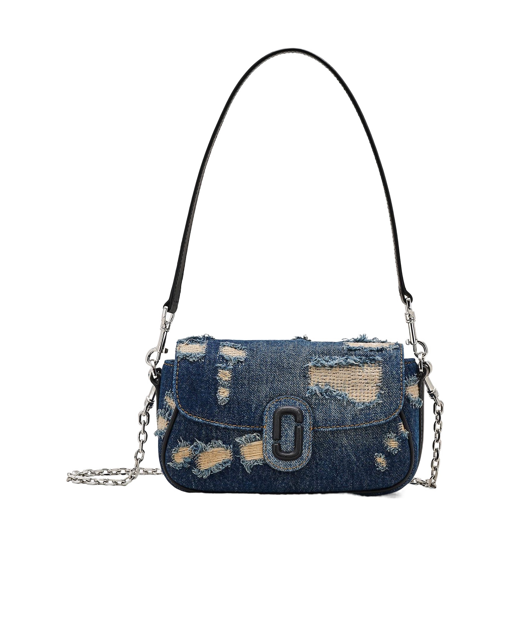 Marc Jacobs The Denim Clover Rip And Repair Shoulder Bag In Multicolor