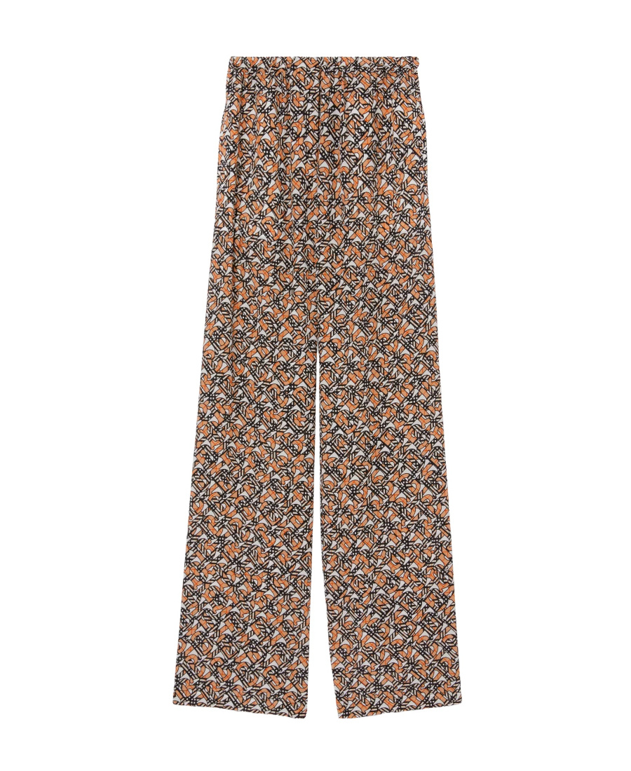 Burberry Monogram-print Wide-leg Trousers In Multicolor