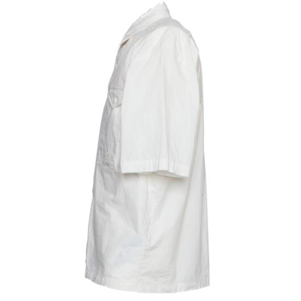 C.p. Company Short Sleeve Popeline Shirt With Classic Collar In White