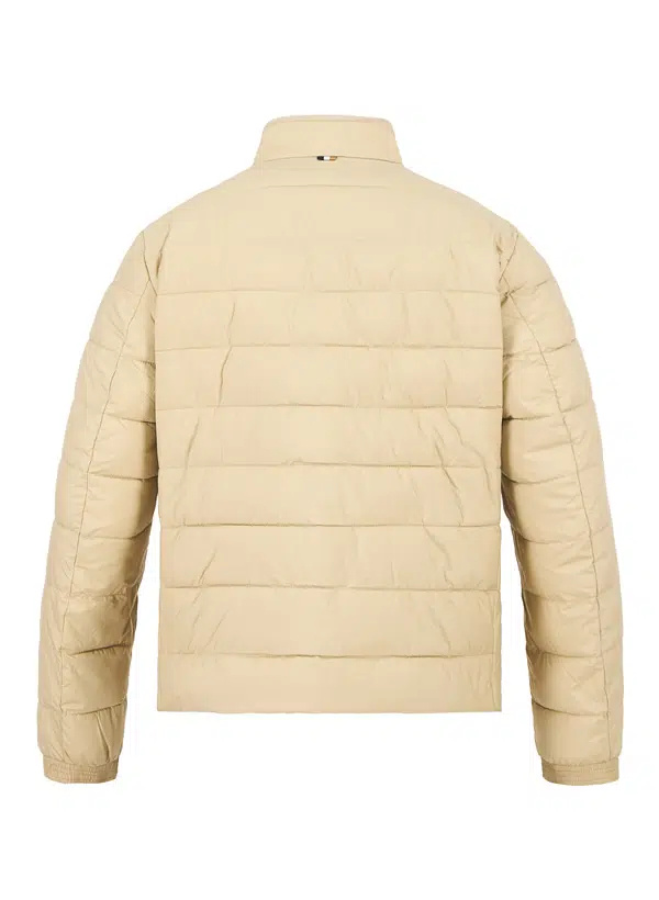 Hugo Boss High Collar Long Sleeve Cotton Coat In Neutral
