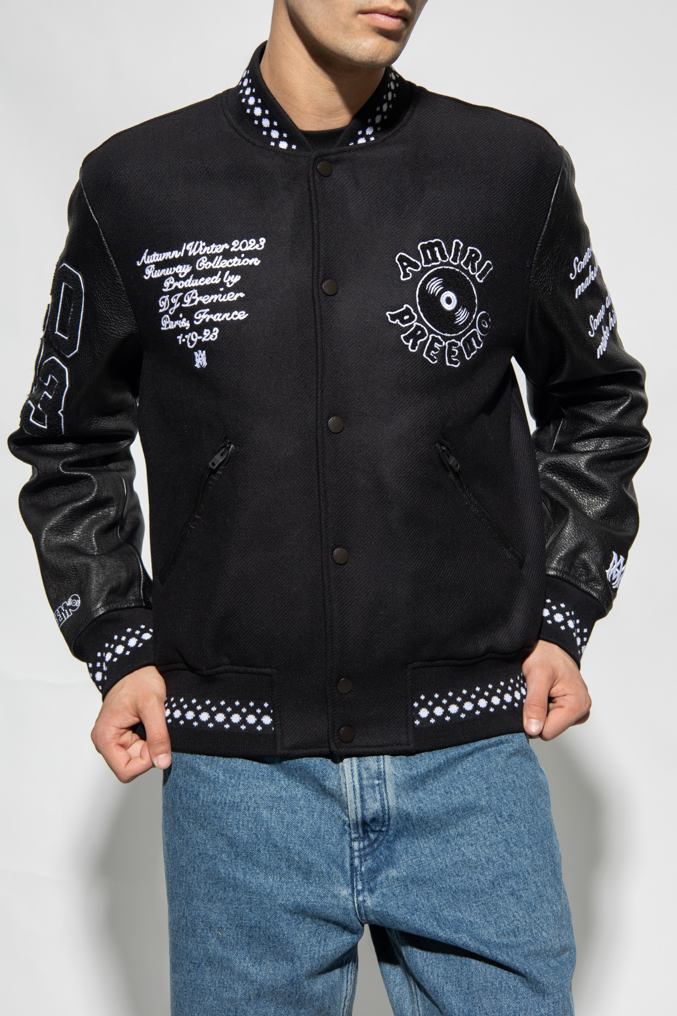 AMIRI LOGO-APPLIQUÉ VARSITY JACKET