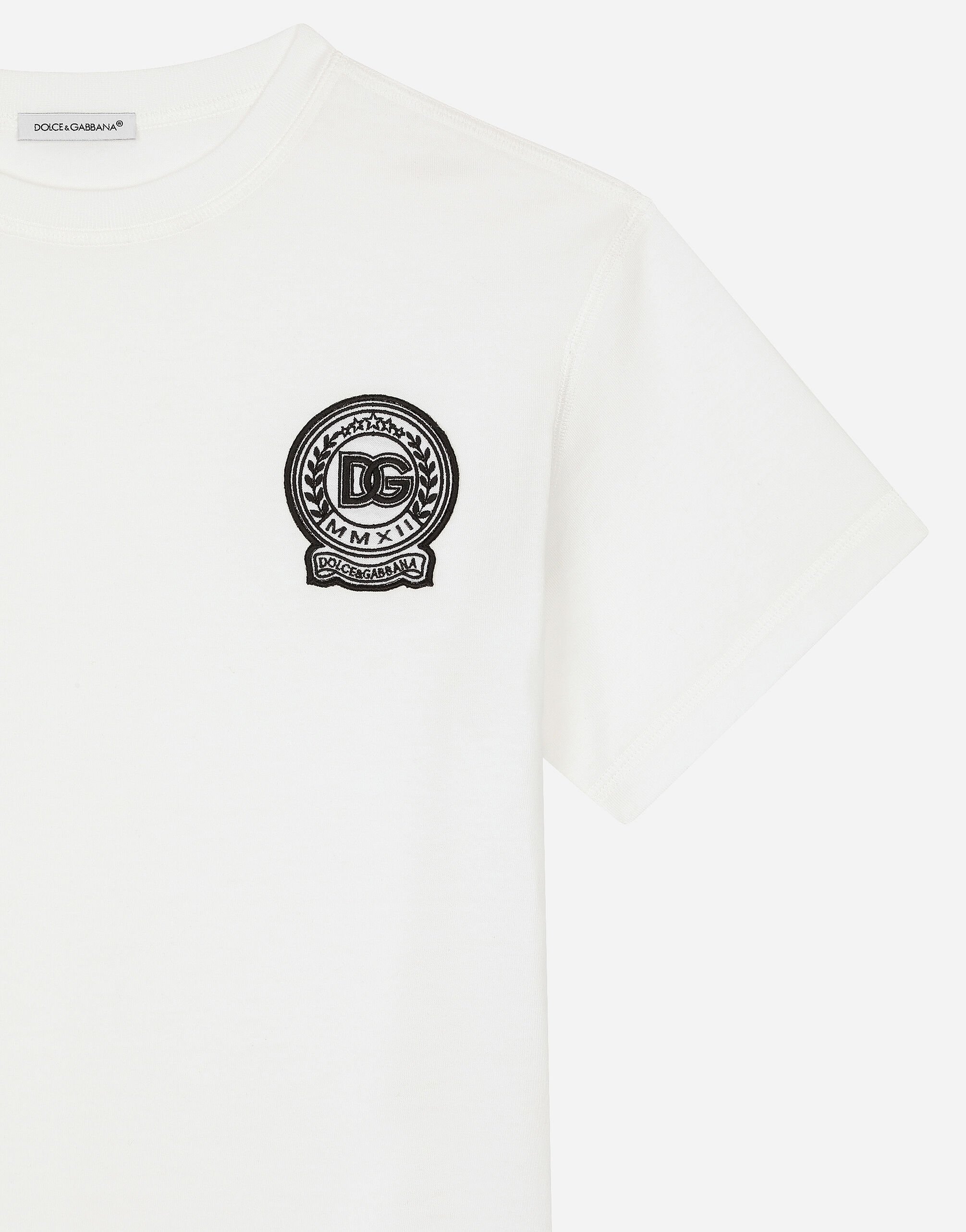 Dolce & Gabbana Logo-embroidered T-shirt In White