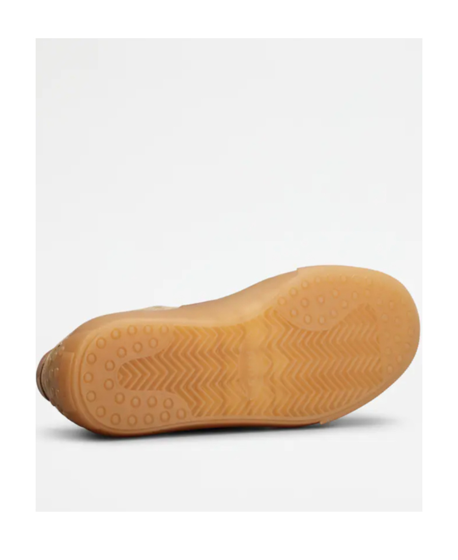 Tod's Calf Suede Round Toe Low-top Sneakers In Brown
