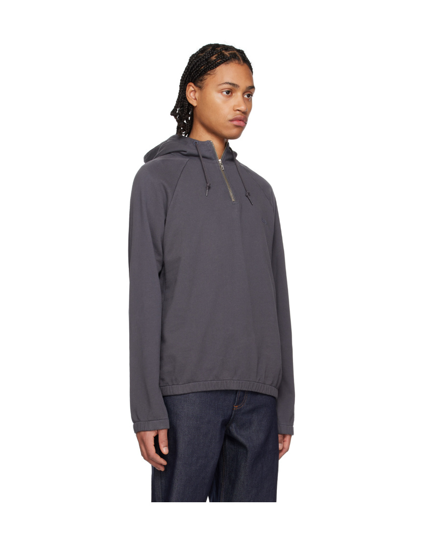 Apc Gray Ethan Hoodie In Black