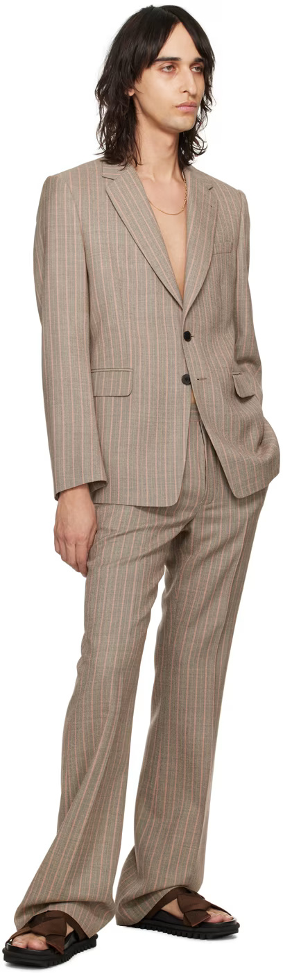 Dries Van Noten Straight Casual Pants In Gray
