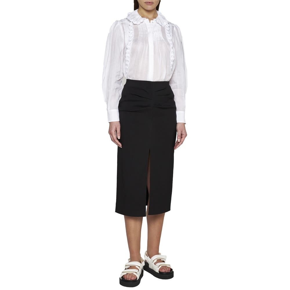 Isabel Marant Box-pleat Pencil Skirt In Black