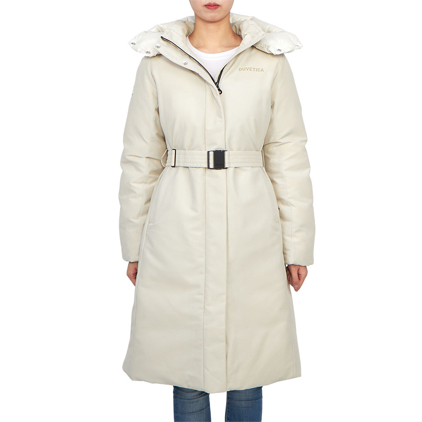 Duvetica Long-sleeved Hooded Down Jacket In White