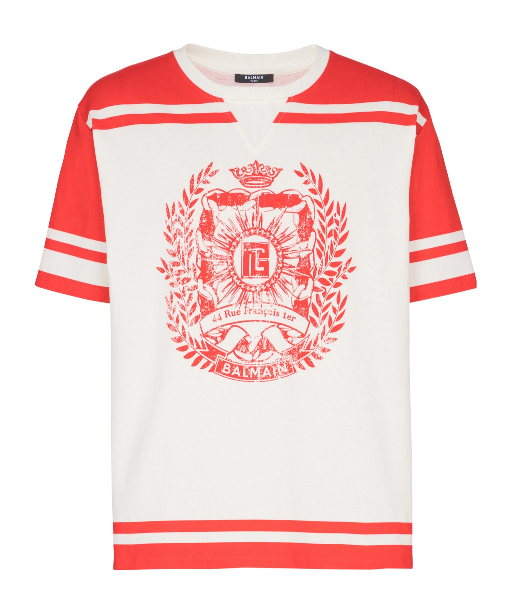 Balmain Varsity Print T-shirt In Red