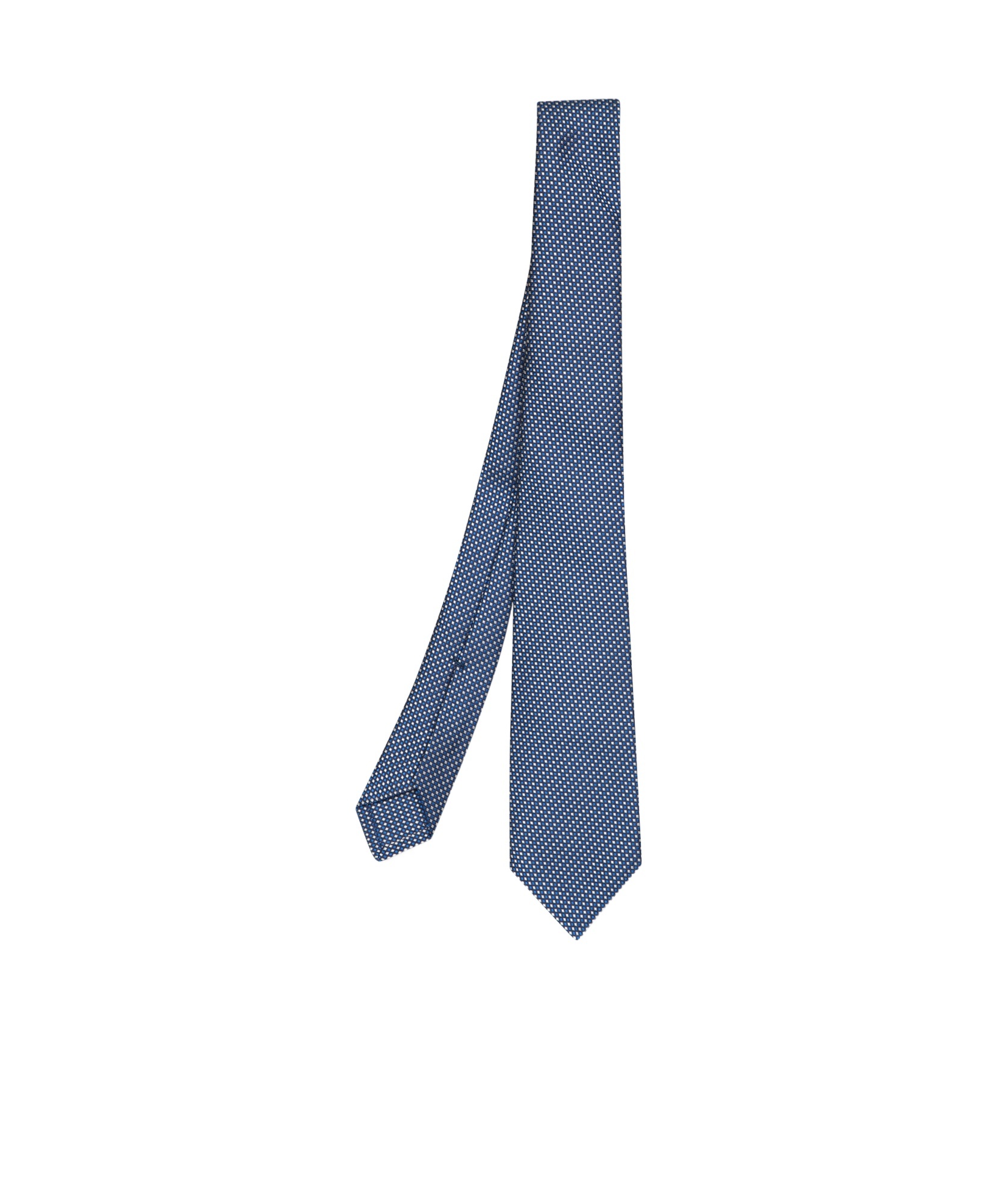 Kiton Micro Pattern Blue Diamond Tie In Blue