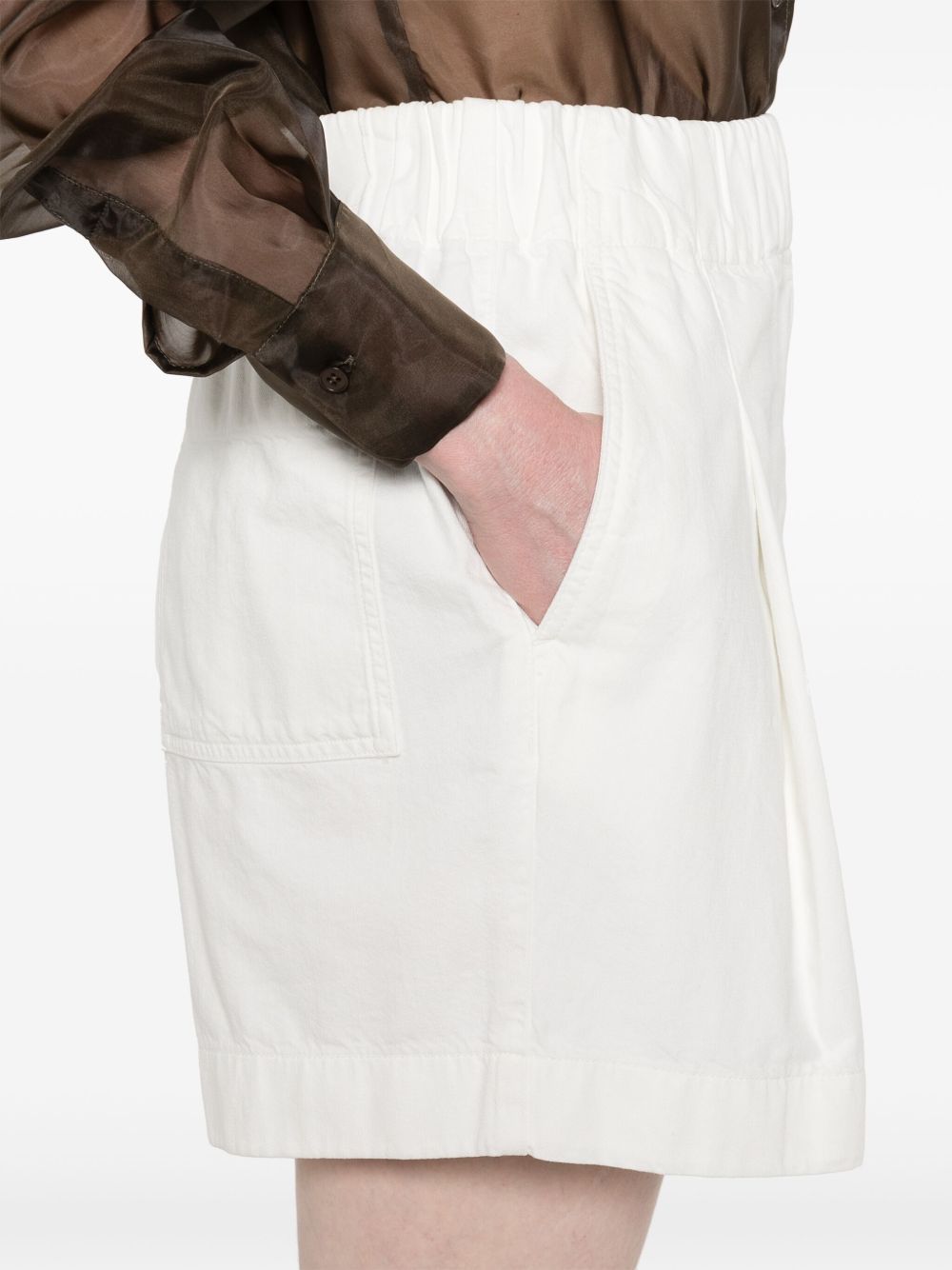 Dries Van Noten Elastic Waist Shorts In White